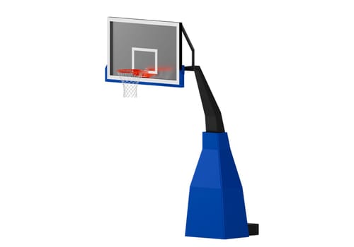 Professional basketball hoop on white background