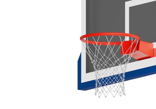 Professional basketball hoop on white background