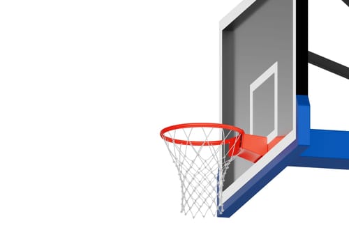 Professional basketball hoop on white background