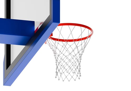 Professional basketball hoop on white background