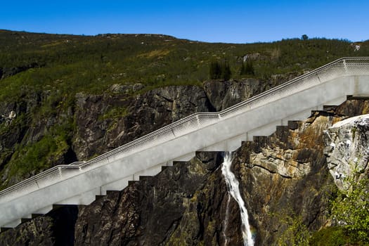 Norway - Eidfjord, Vøringsfossen Waterfalls at the Hardangervidda National Park Norway - Eidfjord, Vøringsfossen Waterfalls at the Hardangervidda National Park
