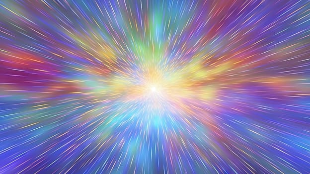 Abstract background with burst of colorful holographic rays and lines. Generated AI