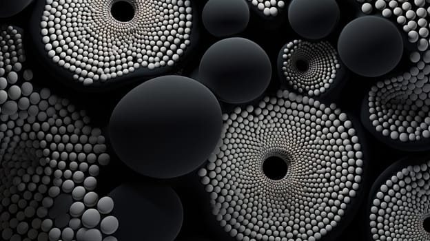 Abstract background with dotted fractal ornament and science styled cellular mesh. Generated AI.