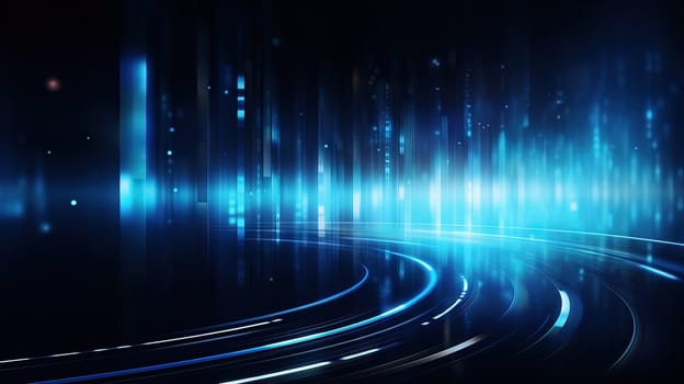 Vibrant abstract background with glowing neon lines and futuristic design. Generated AI