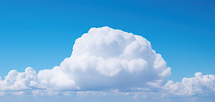 Single white cloud alone in the blue sky. Generated AI