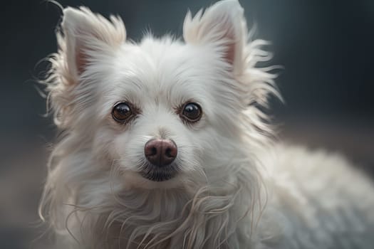 Portrait of a dog. Small domestic dog indoors or studio shot. Generated AI