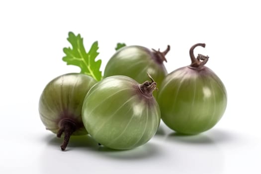 Bunch of green gooseberries, natural fresh berry food for healthy nutrition. Generated AI