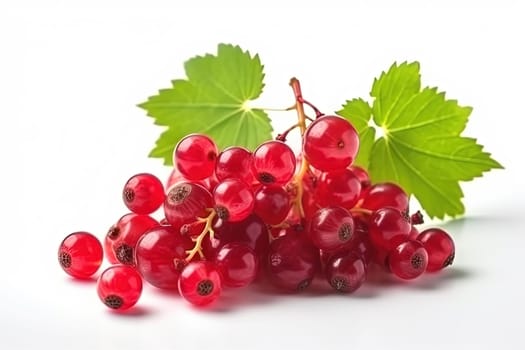 Red currant berries on background. Juicy red berries, fresh and sweet. Generated AI