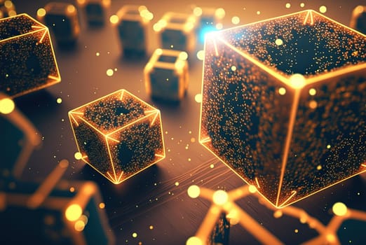 Abstract connection concept with complex technology structure of connected data. Generated AI.