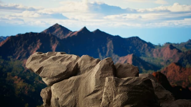 Remote mountain wilderness with rocky cliffs and sweeping vistas, offering a perfect escape into nature. The fresh air and scenic background create an ideal environment for adventure.