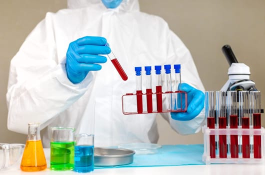 examine blood in the laboratory. Selective focus. medicine.