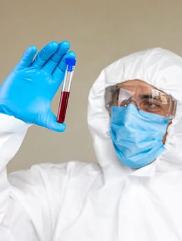 examine blood in the laboratory. Selective focus. medicine.