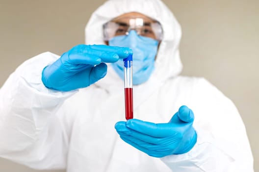 examine blood in the laboratory. Selective focus. medicine.