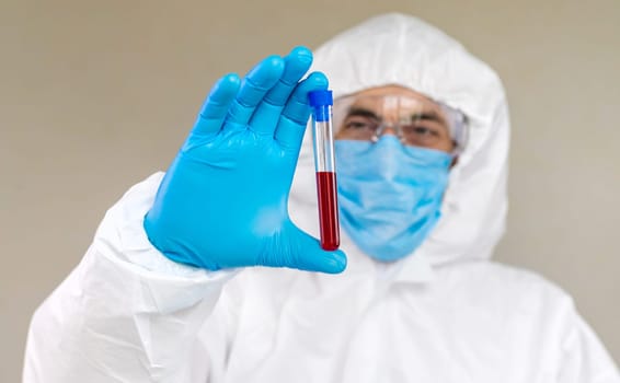 examine blood in the laboratory. Selective focus. medicine.