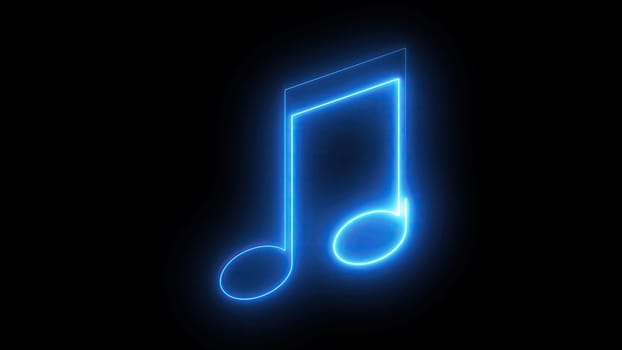 Neon musical note. Computer generated 3d render