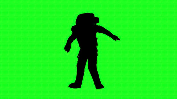 Dancing silhouette character. Computer generated 3d render