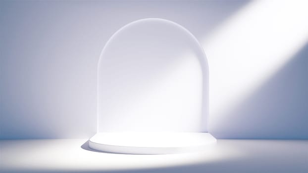 3d render White podium. Computer generated