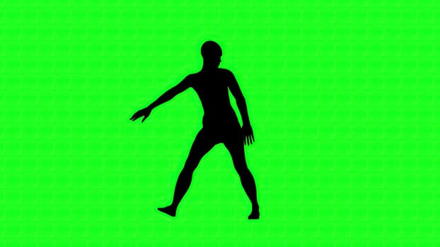 Dancing silhouette character. Computer generated 3d render