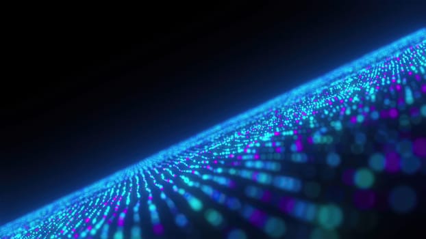 Futuristic purple and blue dots background. Computer generated 3d render