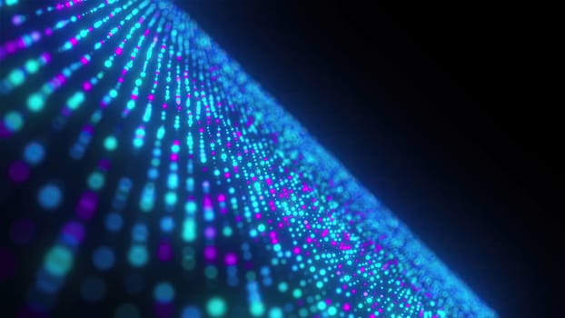 Futuristic purple and blue dots background. Computer generated 3d render