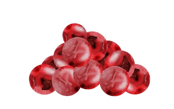 Pink peppercorns watercolor. Hand drawn dried pepper. Clip art on a white background of hot spices. Ideal for cookbooks, menus and organic product packaging. High quality photo