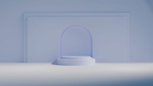 3d render White podium. Computer generated
