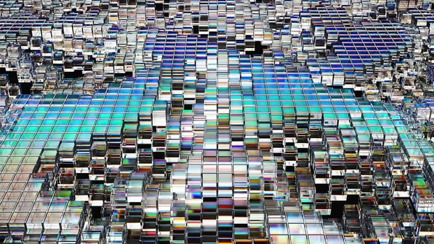 Surface glass blocks. Computer generated 3d render