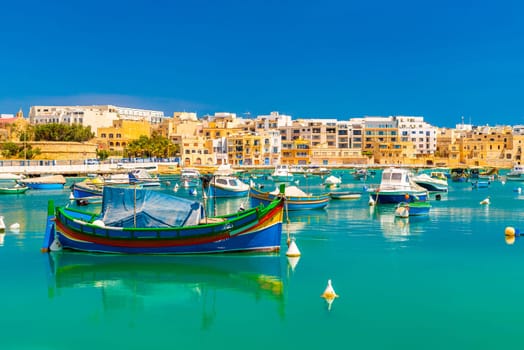 Fishing boats in Birzebbuga, a small Maltese town.