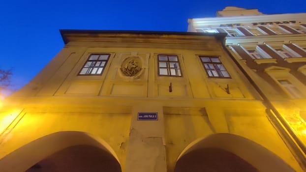 October 22 2024 Hradec Kralove Czech Republic Europe Kralov region, Kralovehradecky kraj. Stone arch building house hotel architecture street windows shotlisttravel travel tourism history . High quality photo editorial