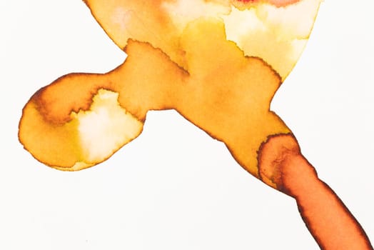 Bright, warm colors blend seamlessly in a watercolor artwork, showcasing abstract shapes and fluid forms. The vivid shades of yellow and orange create a dynamic composition, evoking creativity.