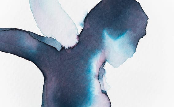 A graceful dancer captured in a watercolor silhouette, expressing fluid movement and emotion with dynamic curves.