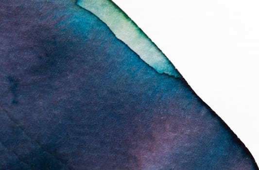 A captivating watercolor piece showcases a blend of deep blue and green tones seamlessly merging, while a textured edge adds depth to the artwork.