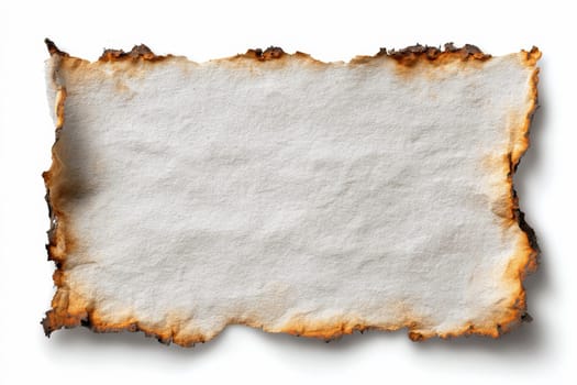 torn blank pages with fire burned texture edges. a white paper sheets png isolated on transparent background..