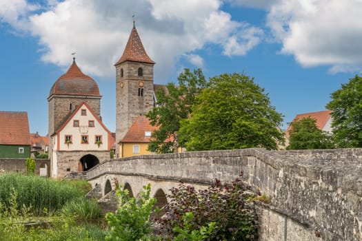 Historic bridge at the old town of Ornbau (Franconia, Germany)