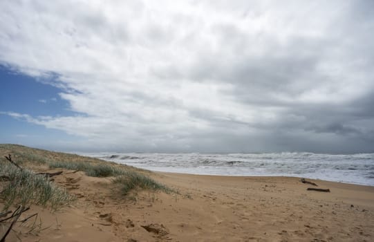 Rough dangerous conditions whipped up by a cyclone along the beachfront making it unsuitable for swimming or surfing
