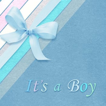 Baby boy arrival card with copy space to add text.