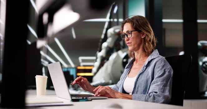 Future Office: AI Advisors And Humanoid Robots Replace Workforce Jobs.
