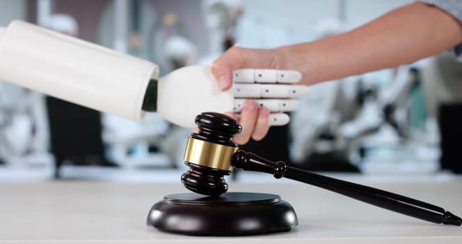 Female Lawyer Using AI Technology In Digital Legal Sector Meeting