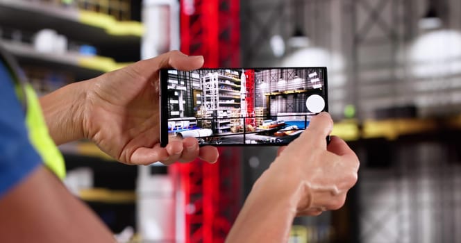 Virtual Engineer Capturing Future Tech With Augmented Reality Smartphone Vision