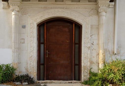 Ancient Stone Portal in Whitewashed Cypriot House