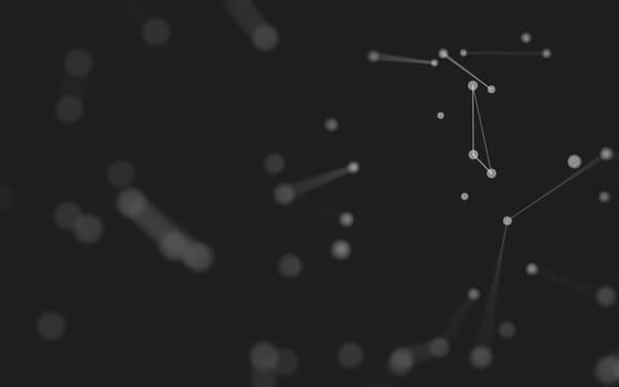 3d Abstract background. Molecules technology with polygonal shapes, connecting dots and lines. Connection structure. Big data visualization. 3d background. 