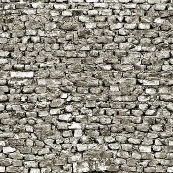 Seamless texture of an old and weathered brick wall creating a grunge background