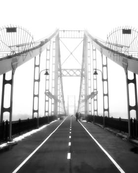 The thick fog lends an air of mystery to the scene, softening the edges of the landscape and blurring the boundaries between reality and imagination.
