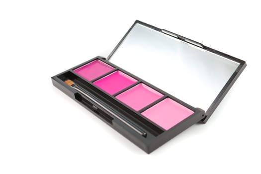 Beautiful makeup case with different tones of pink