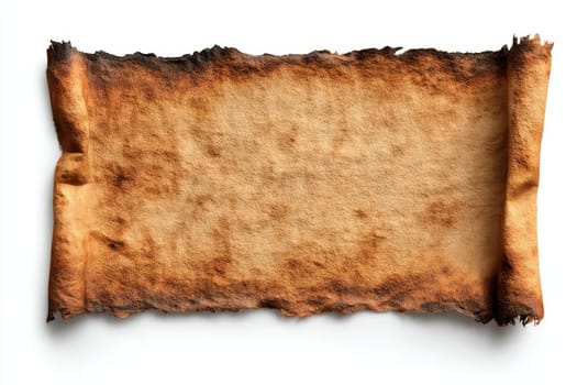 Old Weathered Scroll with Torn Edges and Vintage Texture Background..