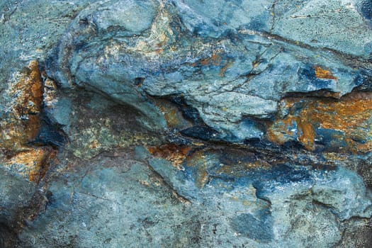 Bright blue rock stone texture, mineral background image. High quality photo