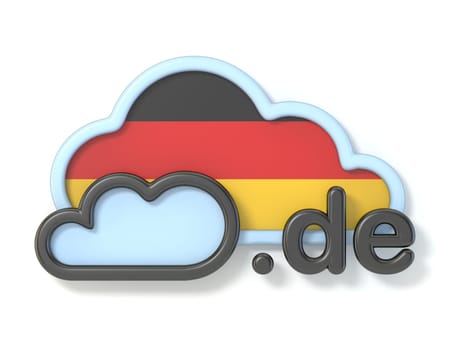 Domain name DE 3D rendering illustration isolated on white background