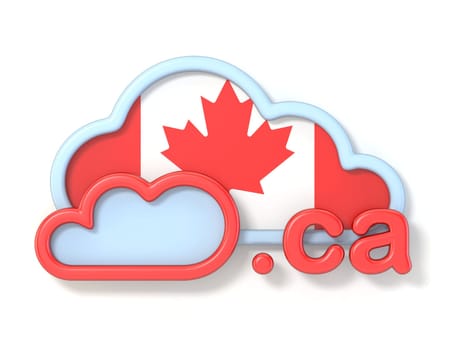 Domain name CA 3D rendering illustration isolated on white background