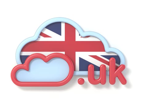 Domain name UK 3D rendering illustration isolated on white background