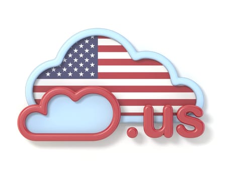 Domain name US 3D rendering illustration isolated on white background